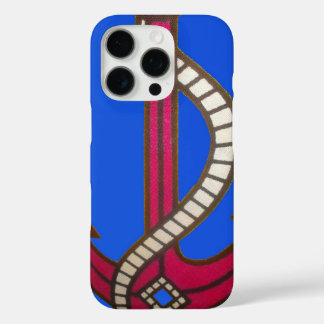Cute Retro Vintage Navy Blue Anchor Art Design iPhone 16 Pro Case