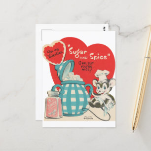 Cute retro vintage sugar spice Valentine Postcard