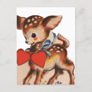 Cute retro vintage Valentine deer Holiday