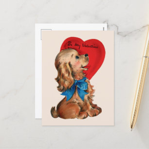 cute retro vintage Valentine puppy Holiday