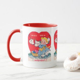Cute retro vintage Valentine wash Mug
