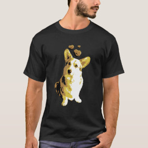 Cute Retro Welsh Corgi Dog With Hearts Vintage T-Shirt