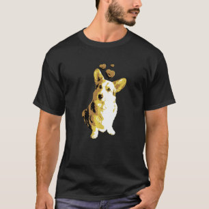 Cute Retro Welsh Corgi Dog With Hearts Vintage T-Shirt