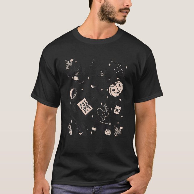 Cute Retro Witchcraft Witch Halloween T-Shirt (Front)