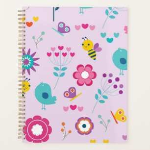 Cute Retro Y2K Birds and Bees Playful Aesthetic Planner