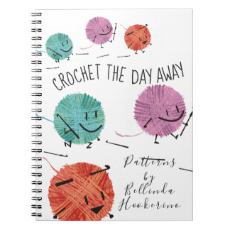 Cute retro yarn crochet hooks pattern notebook