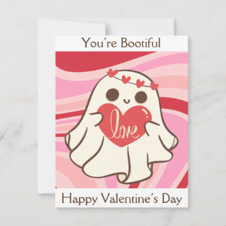 Cute Retro You’re Bootiful Ghost Valentine’s  Holiday Card