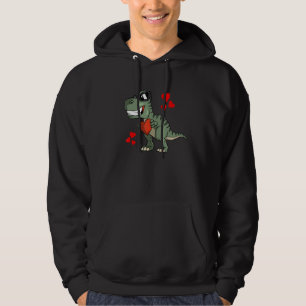 Cute Rex Dinosaur in Love Hoodie