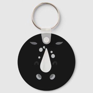 Cute Rhino Animal Face DIY Lazy Funny Halloween Key Ring
