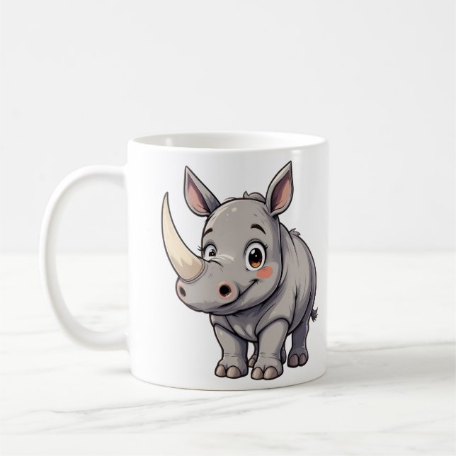 Cute Rhino Coffee Mug (Left)