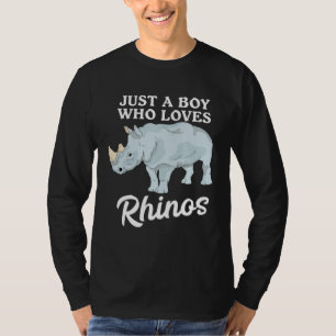 Cute Rhino Just A Boy Who Loves Rhinos T-Shirt
