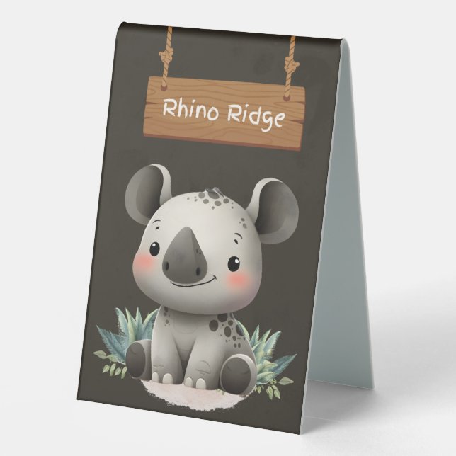 Cute Rhino Ridge Table Sign (Back)