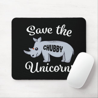 Cute Rhino Save The Chubby Unicorns Mouse Mat