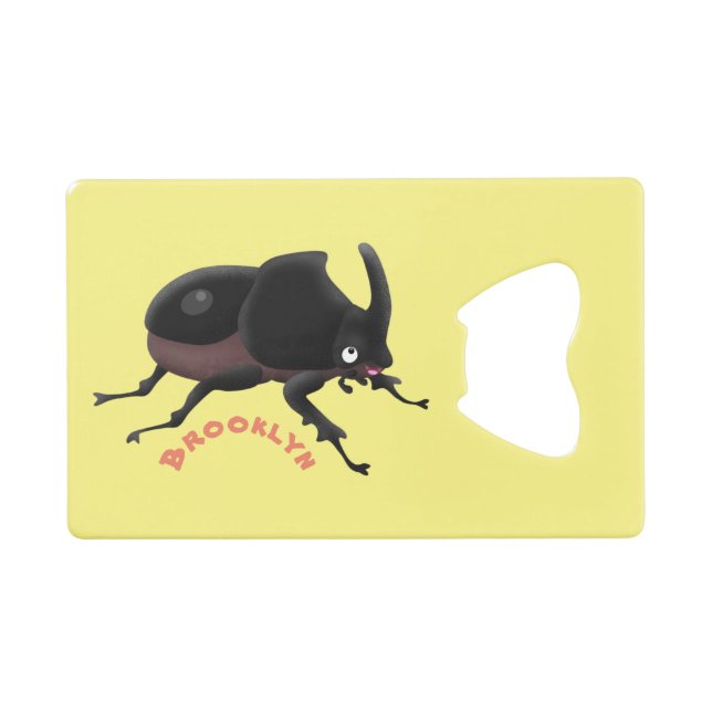 Cute rhinoceros beetle cartoon illustration (Front (Horizontal))