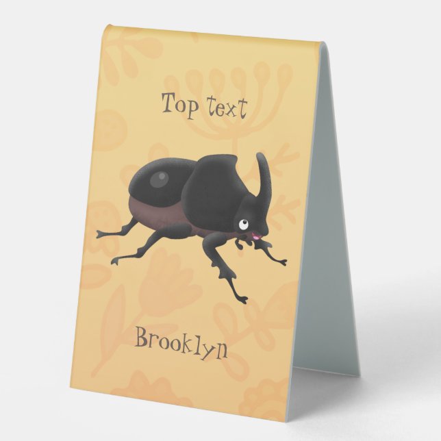 Cute rhinoceros beetle cartoon illustration (Front)
