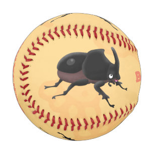 Cute rhinoceros beetle cartoon illustration baseball