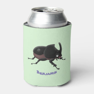 Cute rhinoceros beetle cartoon illustration can cooler