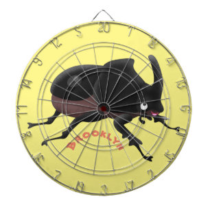 Cute rhinoceros beetle cartoon illustration dartboard