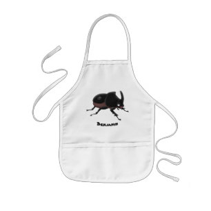 Cute rhinoceros beetle cartoon illustration kids apron