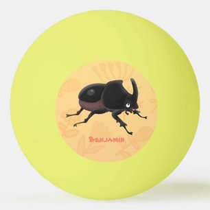 Cute rhinoceros beetle cartoon illustration ping pong ball