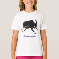 Cute rhinoceros beetle cartoon illustration