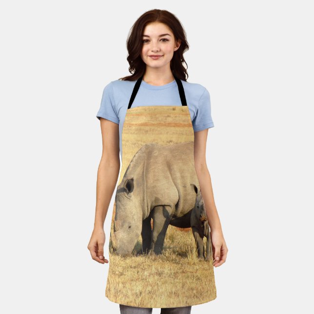 Cute rhinoceros in africa   apron (Worn)
