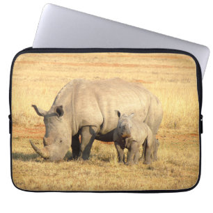 Cute rhinoceros in africa laptop sleeve