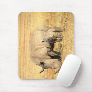 Cute rhinoceros in africa mouse mat