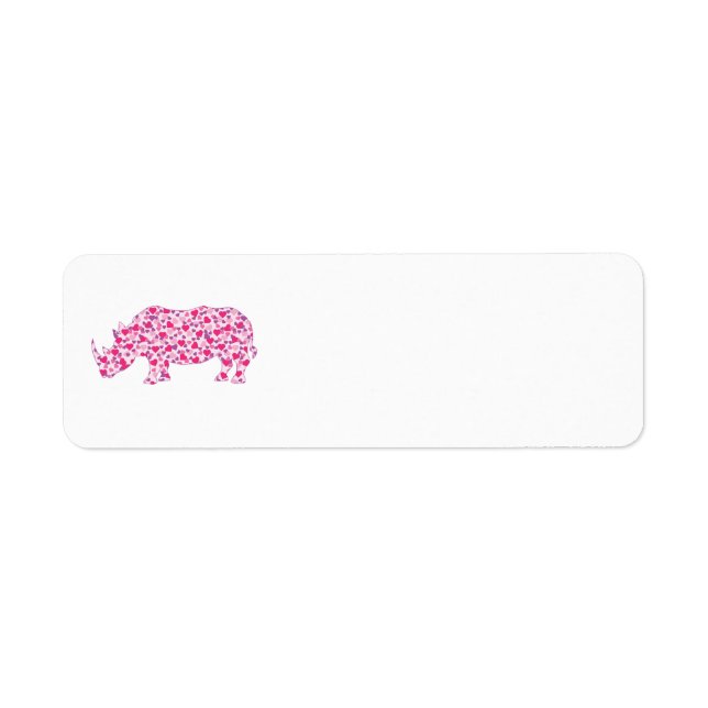Cute Rhinoceros in Pink Hearts (Front)
