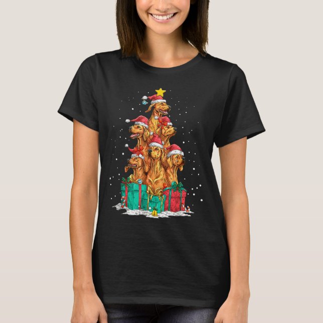 Cute Rhodesian Ridgeback Le Dog Christmas Tree Xma T-Shirt (Front)
