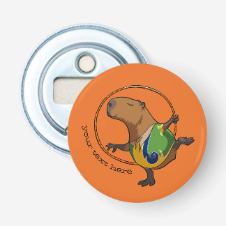 Cute Rhythmic Gymnastics Hoop Cartoon Capybara Bottle Opener