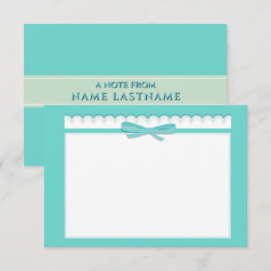 Cute Ribbon &  Pastel Turquoise Stationery Gift Card