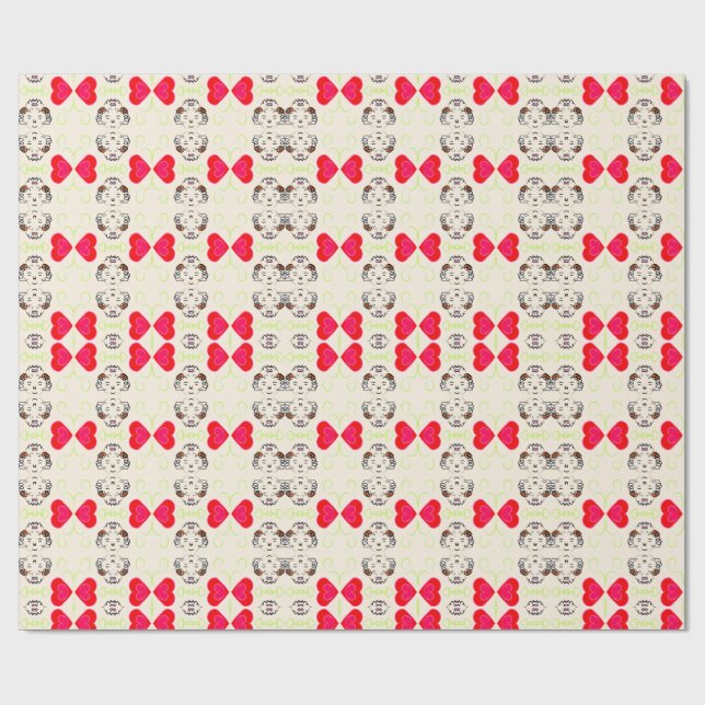 Cute Ribbon Pattern Wrapping Paper (Flat)