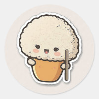 Cute rice ball with chopsticks