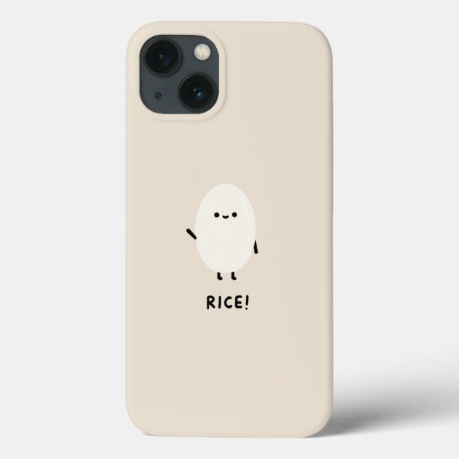 cute rice character minimal kawaii funny rice desi Case-Mate iPhone case (Back)