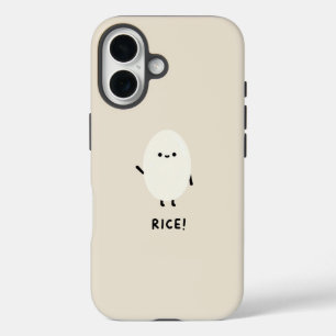 cute rice character minimal kawaii funny rice desi iPhone 16 case