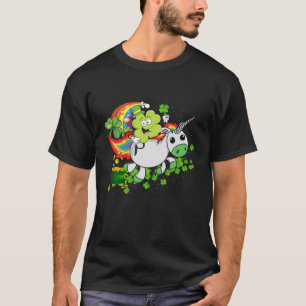 Cute Riding Unicorn Funny St Patrick Day T-Shirt