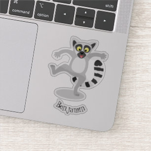 Cute ring tail lemur dancing cartoon illustration