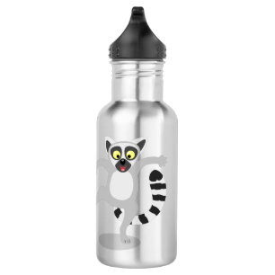 Cute ring tail lemur dancing cartoon illustration 532 ml water bottle