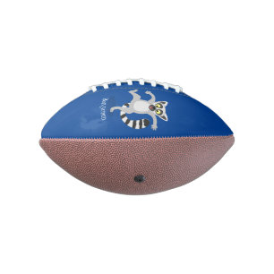 Cute ring tail lemur dancing cartoon illustration american football