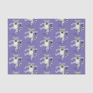 Cute ring tail lemur dancing cartoon illustration tissue paper