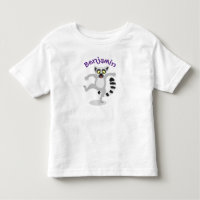 Cute ring tail lemur dancing cartoon illustration
