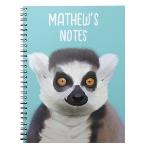 Cute Ring-Tailed Lemur Face Notebook