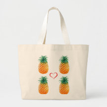 Cute ripe yellow pineapple tote bag