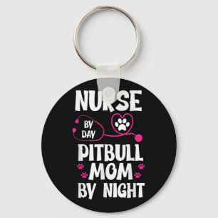 Cute RN Nurse Pit Bull Mum Paw Dog Puppy Lover Key Ring