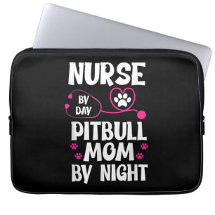 Cute RN Nurse Pit Bull Mum Paw Dog Puppy Lover Laptop Sleeve