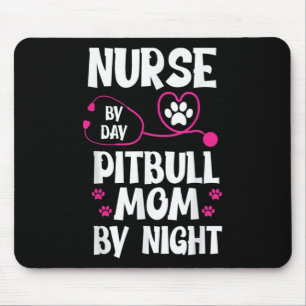 Cute RN Nurse Pit Bull Mum Paw Dog Puppy Lover Mouse Mat