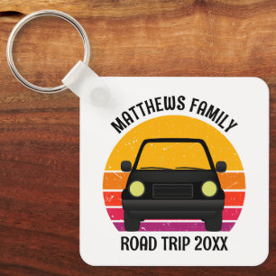 Cute Road Trip Sunset Customised Key Ring