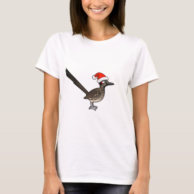 Cute Roadrunner Santa Claus T-Shirt (Front)