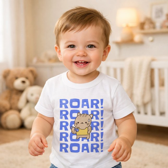 Cute Roaring Gym Cat Toddler T-Shirt (Creator Uploaded)